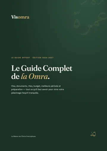 Couverture du guide gratuit Visomra pour préparer sa Omra